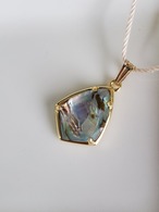 アバロンシェル×水晶 18KGP ペンダントトップ ハンドメイド 天然石
