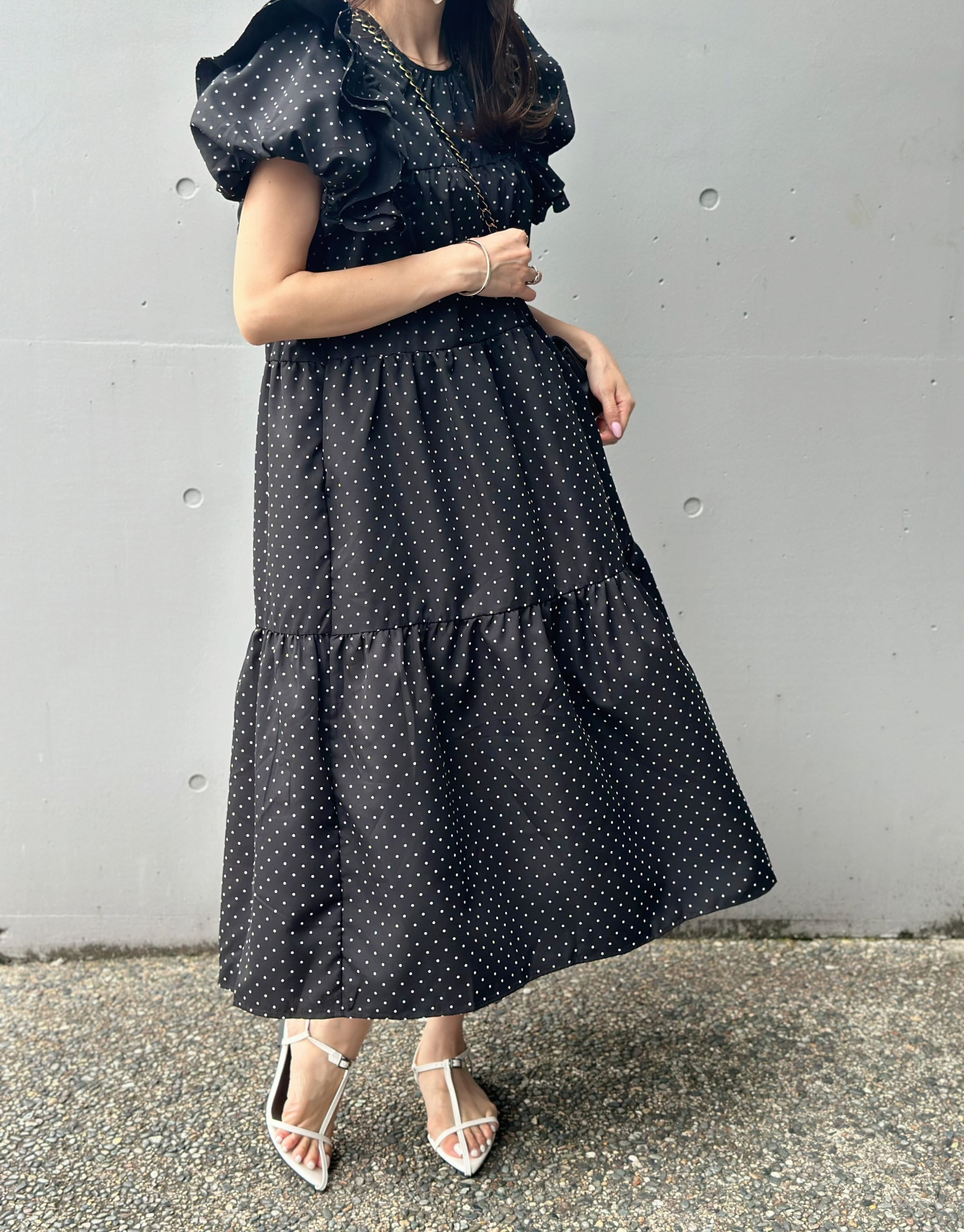 ◆即納◆3typeフリルショルダーワンピース(ご注文から1-4営業日でお届け)