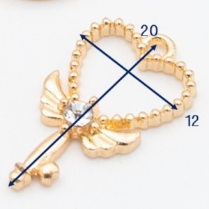 【C529-3】ハートスティックチャーム　4個