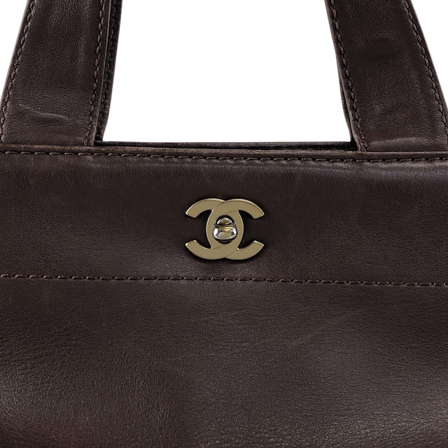 CHANEL シャネル ショルダーバッグ ブラウン ココマーク ターンロック レザー 2way vintage ヴィンテージ オールド kkmbzd