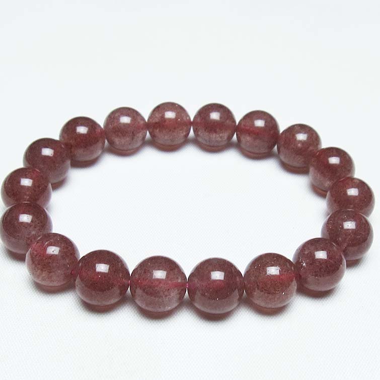 ストロベリークォーツ 苺水晶 ブレスレット 12mm 一点物 おまかせ便 111-40303