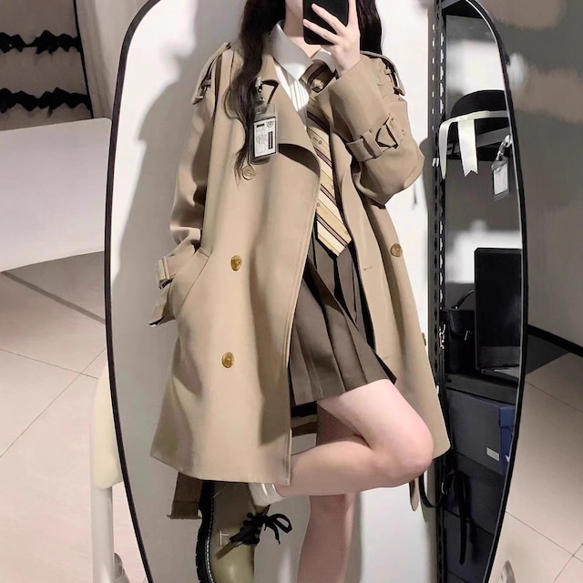 【コート】大きいサイズ トレンチコート レディース エレガント 春 きれいめ アウター 春 秋 冬 20代 30代 40代 ミドル トレンチコート スプリングコート きれいめ おしゃれ シンプル ベージュ ブラック 黒 S M L XL 2XL