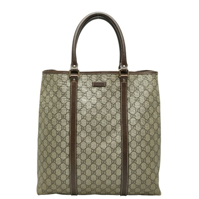 グッチ GGスプリーム トートバッグ 223668 ブラウン ベージュ PVC レザー レディース GUCCI 【中古】