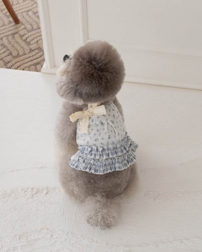 予約【eomuk】Blooming Check frill Dress