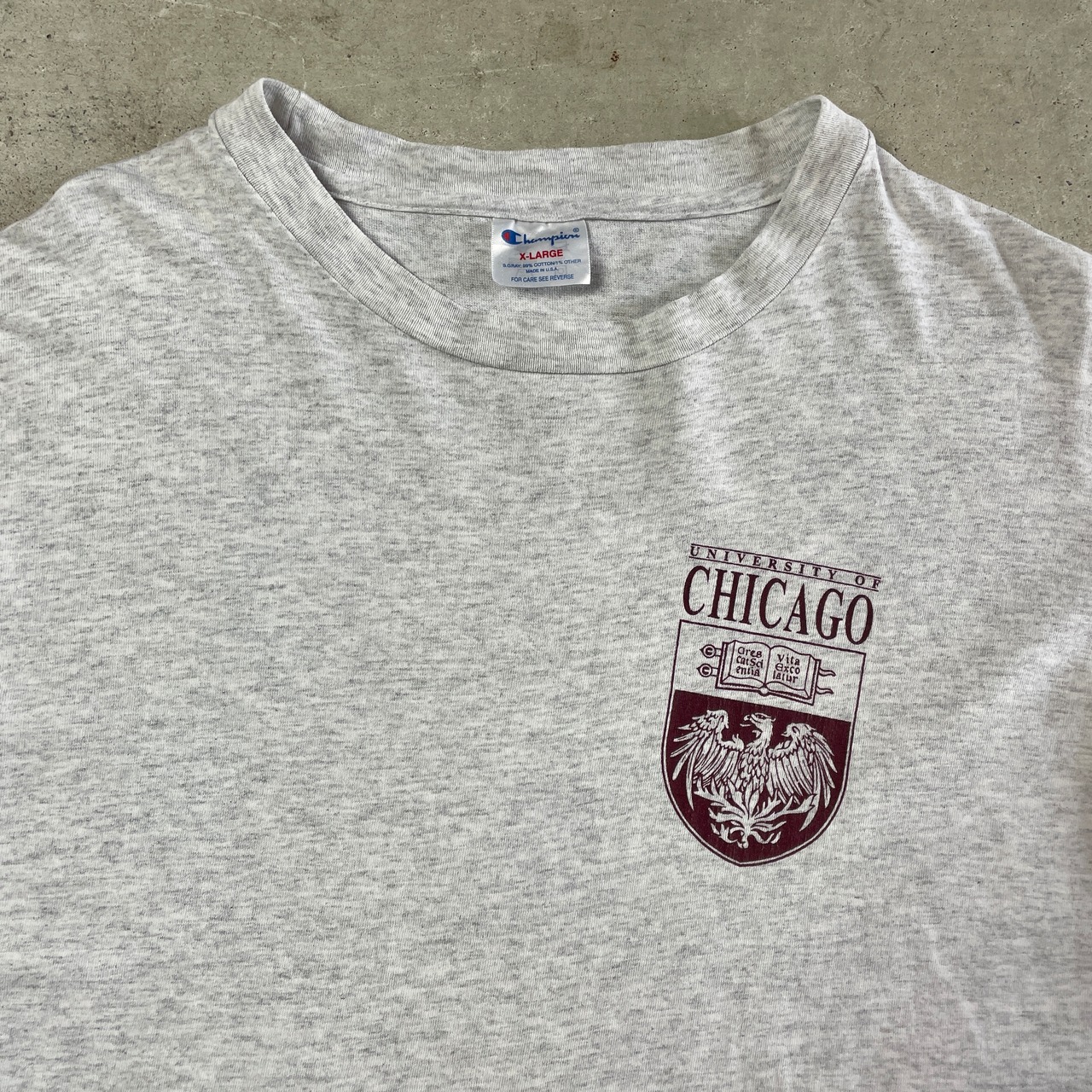 90年代 USA製 シカゴ大学 カレッジプリント Tシャツ メンズXL 古着 90s 