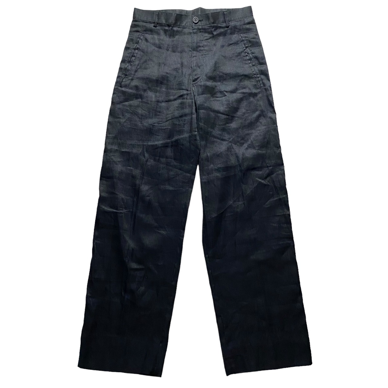 vintage GIORGIO ARMANI black linen pinstripes slacks