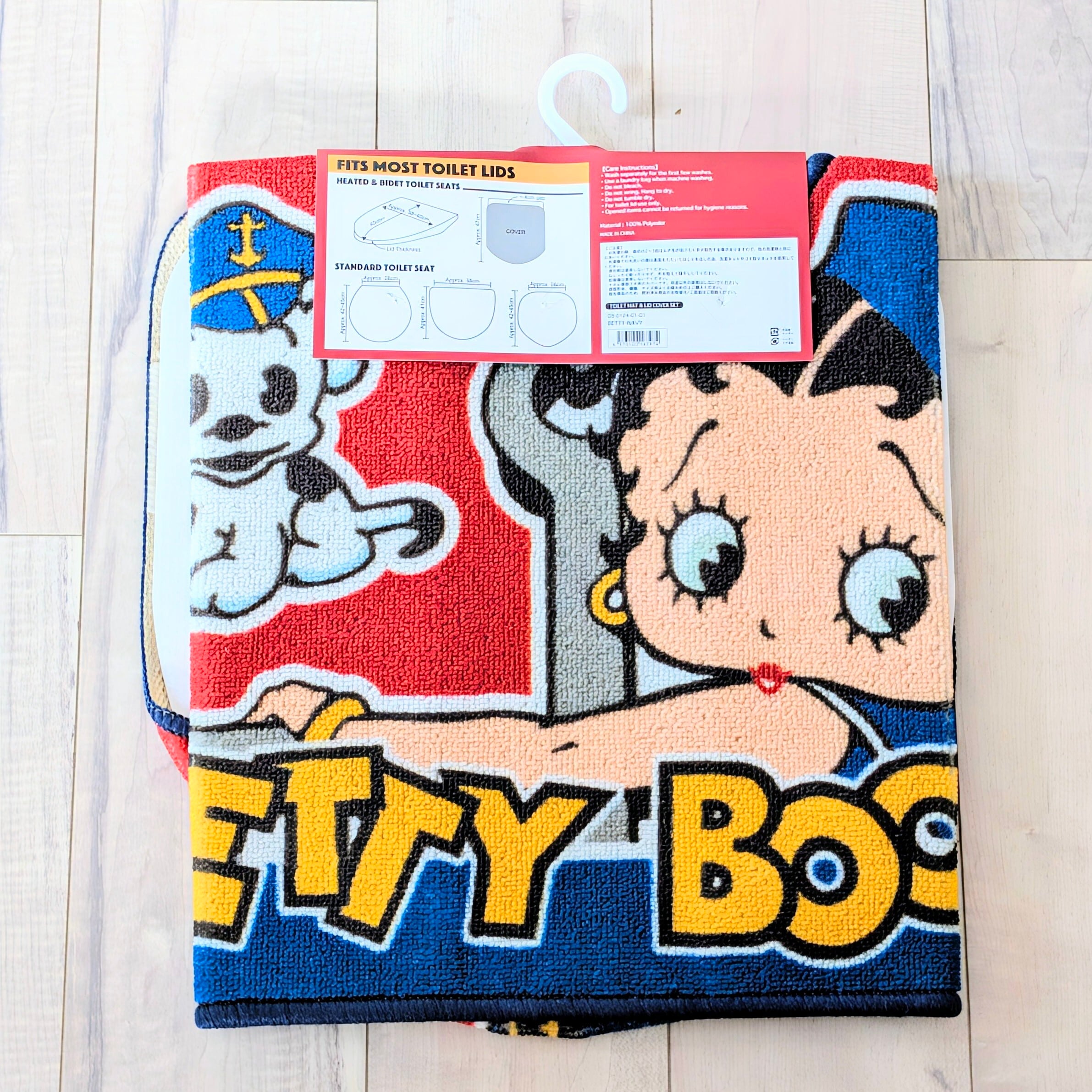 ✨️トイレもワクワクHAPPY✨️【 Betty Boop（ ベティ・ブープ ） 】TOILET MAT & LID COVER トイレマット&蓋カバー (マット裏面滑り止め加工 ) / アメリカンマット / ふかふかマット〚アメリカン雑貨 アメトイ〛