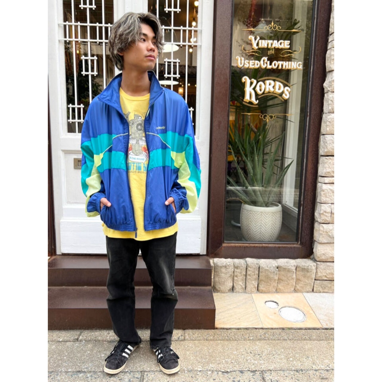 80s adidas NYLON FULLZIP JACKET Size L程