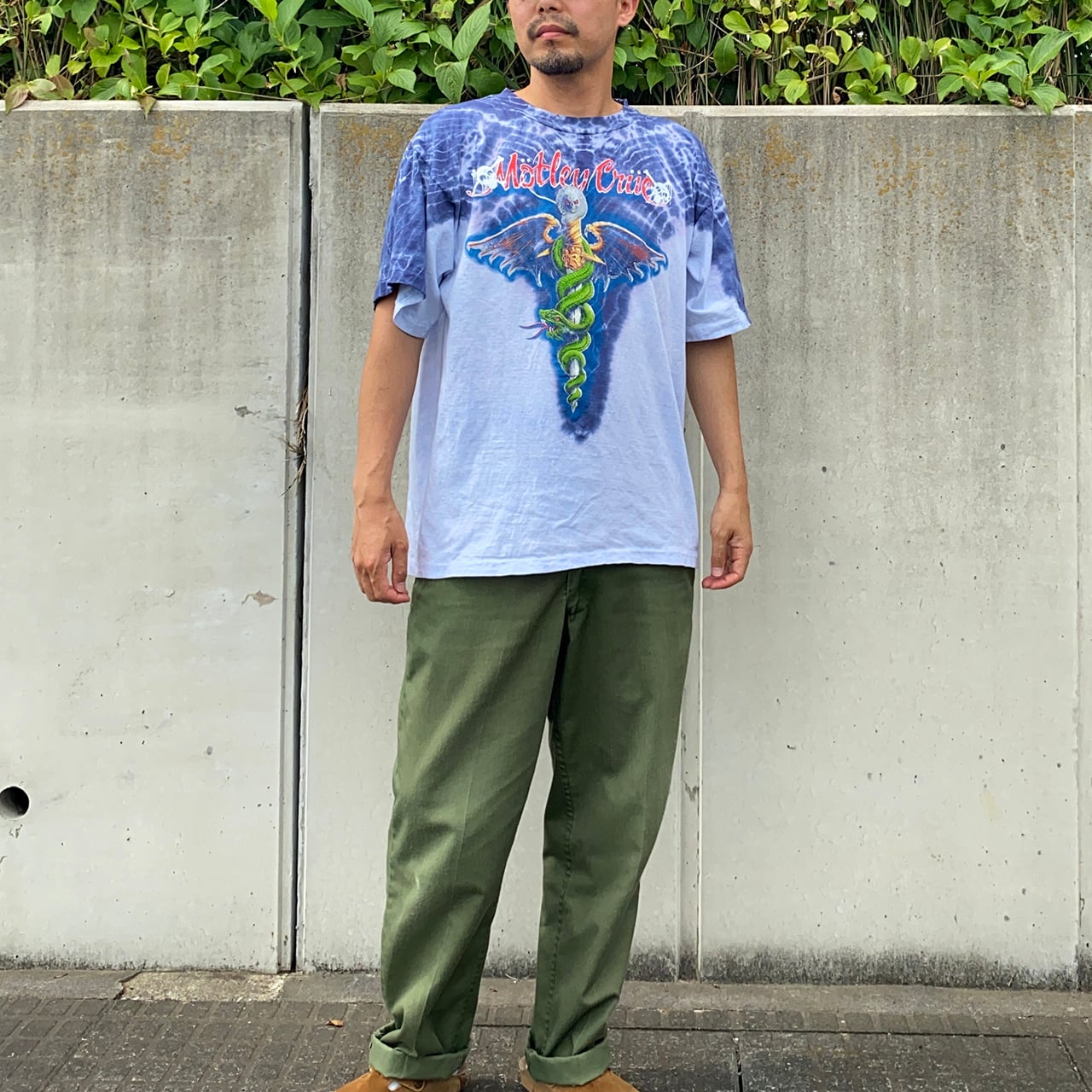 MC001 [Symmetria] 80s-90s Motley Crue タイダイ Tシャツ ブルー系 XL