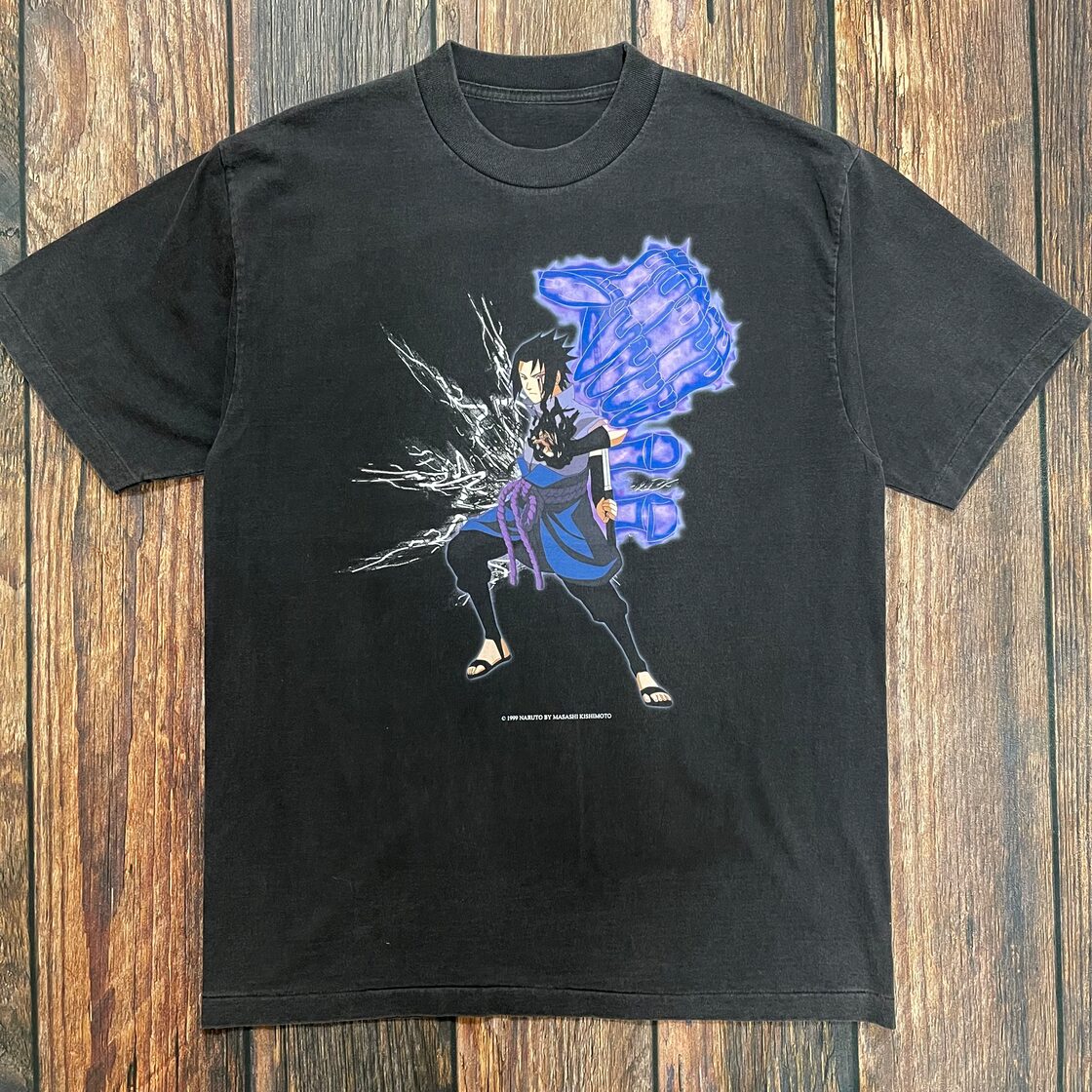NARUTO/うちはサスケ アニメTシャツ XL相当 ブラック | Pay ID