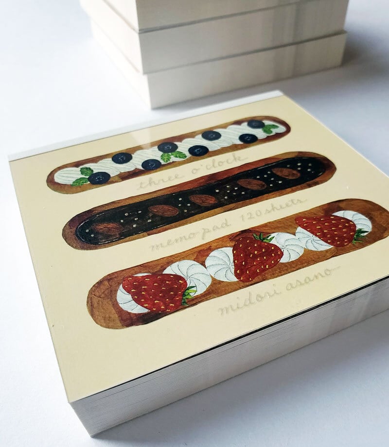 浅野みどり メモ帳 ブロックメモ three o'clock | hacohalu 紙雑貨
