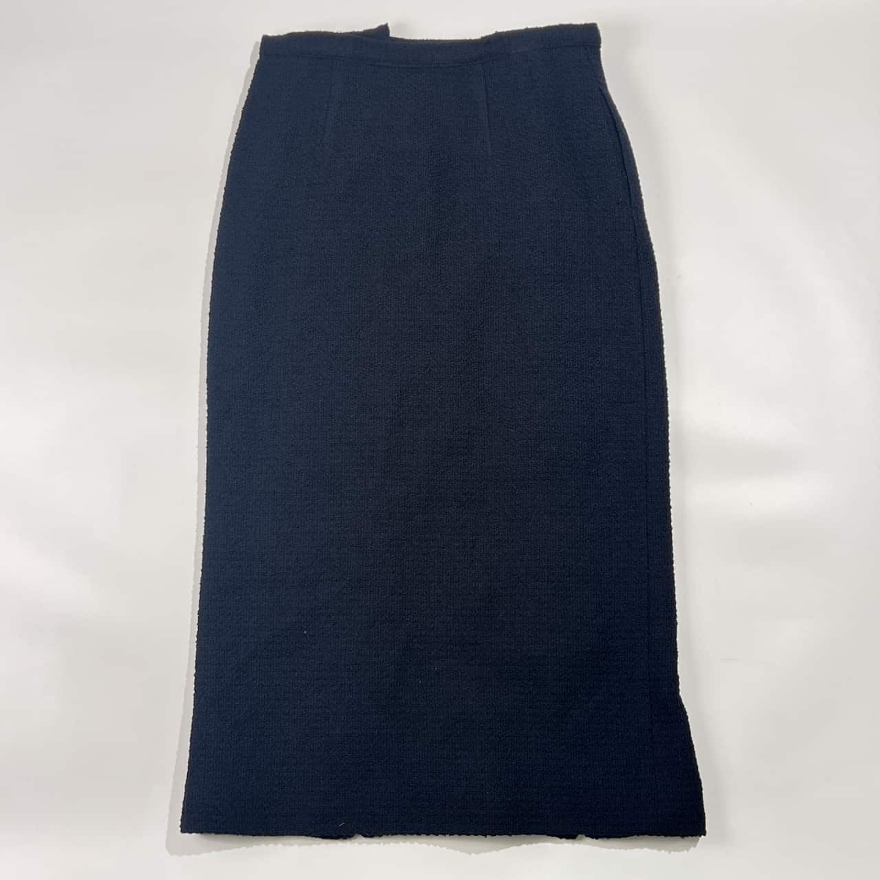 上下 INGEBORG インゲボルグ セットアップ 裏地花柄 金ボタン ウール ダブル ジャケット スカート M/ ネイビー レディース