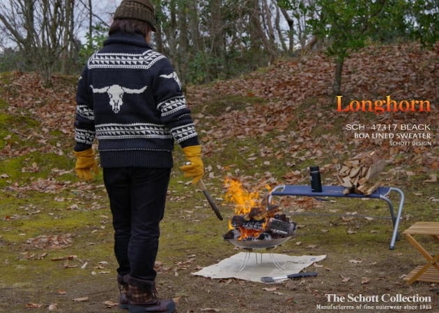 ボアラインドセーター｜ジップカーディガン｜カウチンセーター