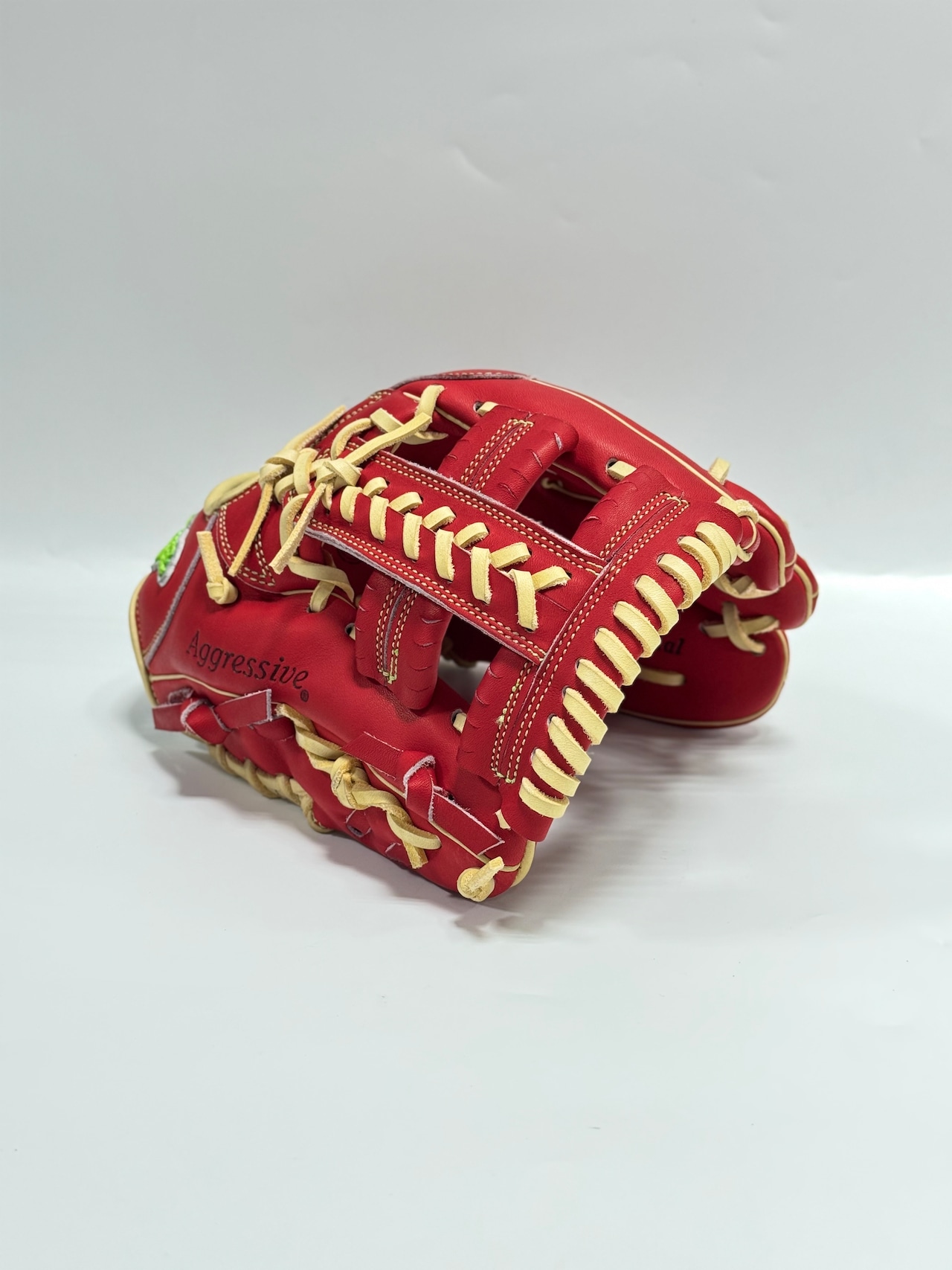 KUBOTA SLUGGER-久保田スラッガー 硬式グローブ ミチイオリジナル店舗別注グラブ 湯もみ型付け済 右投げ用 T51型 レッド×トレンチ・画像4