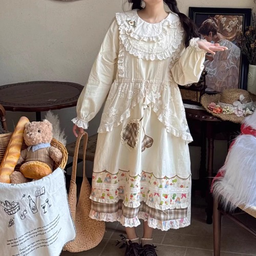 アシメカラーレトロワンピース ・10310