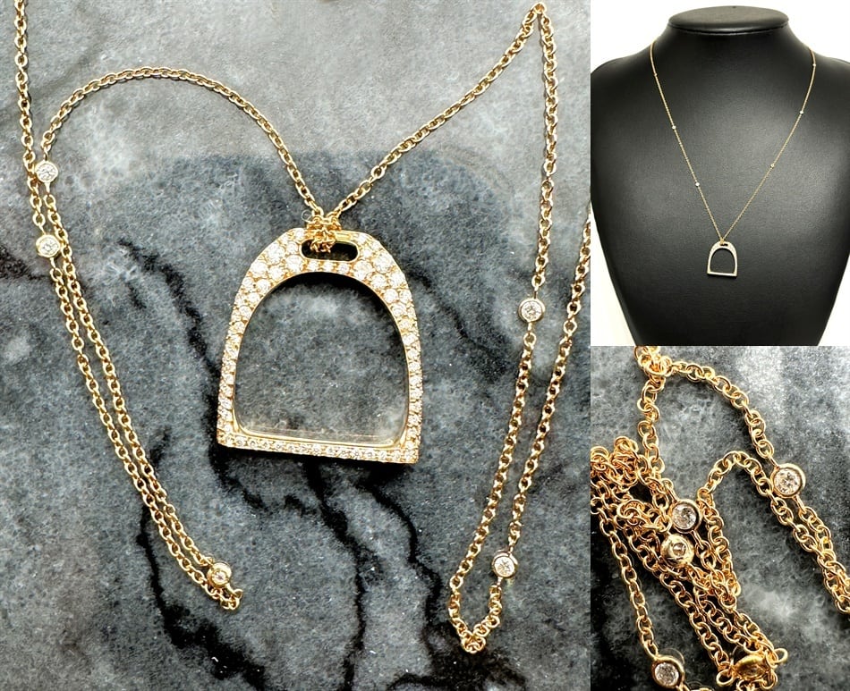 【美品】正規品　ラルフローレン　ネックレス　付属品あり RALPH LAUREN ラルフローレン パヴェ ダイヤモンド ネックレス K18 RG