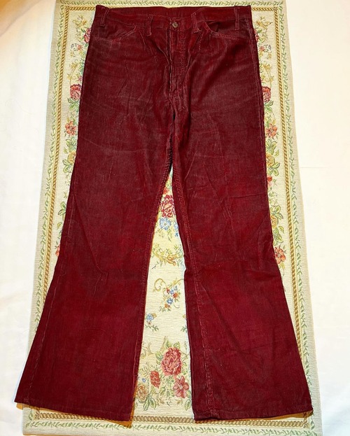 70's Levi's 646 "wine colour"  bellbotom corduroy pants 【L】