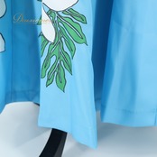 フラダンス 衣装 ワンピース ドレス ブルー系 ファンシードレス フラ ダンス 水色 白 緑 ティアレ柄 花柄 FANCY DRESS ハワイアン アロハ 爽やか 華やか かわいい ハワイアンプリント ホワイト系 グリーン系