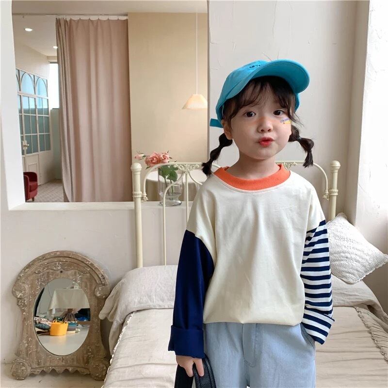 2 7歳 ユニセックス アシンメトリー ロング Tシャツ 男の子 女の子 1色 海外 韓国 子供服 海外直輸入インポート子供服通販 Guruguru グルグル