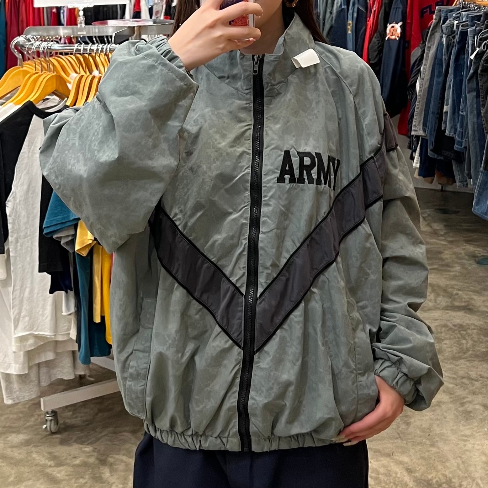 パラディオファッション - ARMYロゴ ナイロンジャケット グレー