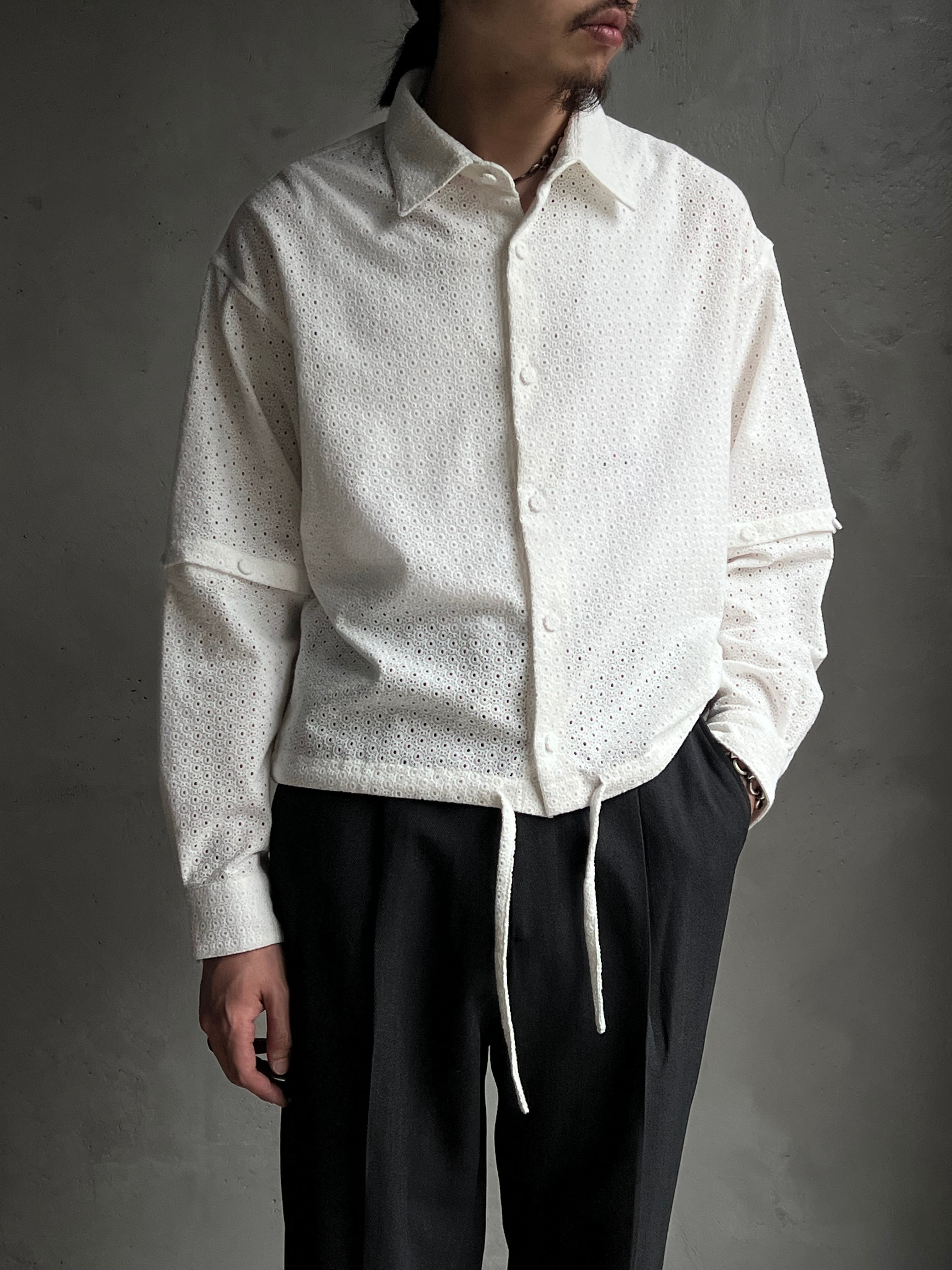 GEN IZAWA / 2way lace shirt (white) | TUNAGI JAPAN