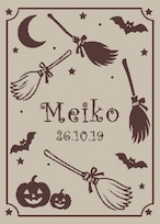 HALLOWEEN< NAMEBLANKET /BROOM(ブルーム)>【お名前ブランケット 】ハロウィーン限定デザイン