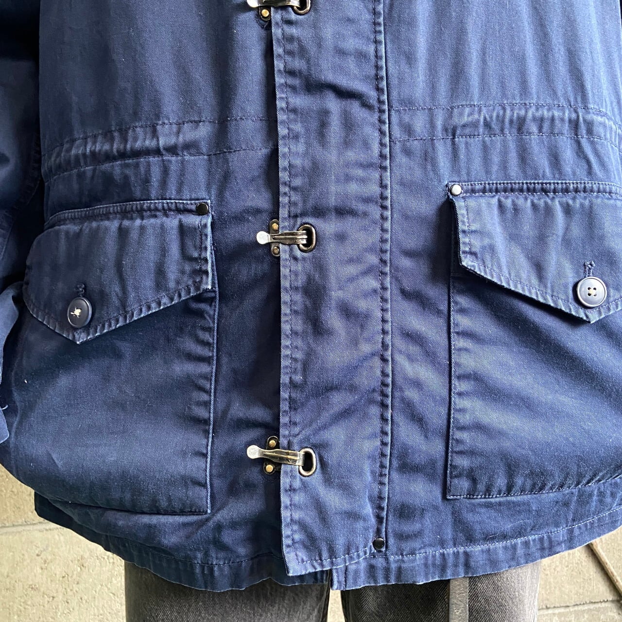 J.CREW Jクルー ファイヤーマン ジャケット コットンパーカー メンズL 古着 90s ビンテージ ヴィンテージ ネイビー 紺  【コットンジャケット】【3anniv】 | cave 古着屋【公式】古着通販サイト