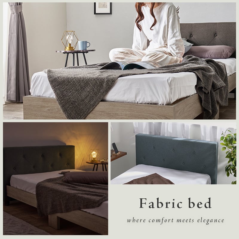 【組立式】耐荷重350kg ファブリックシングルベッド すのこフレーム ボンネルコイルマットレスセット 3色展開 一人暮らし ワンルーム 幅106cm