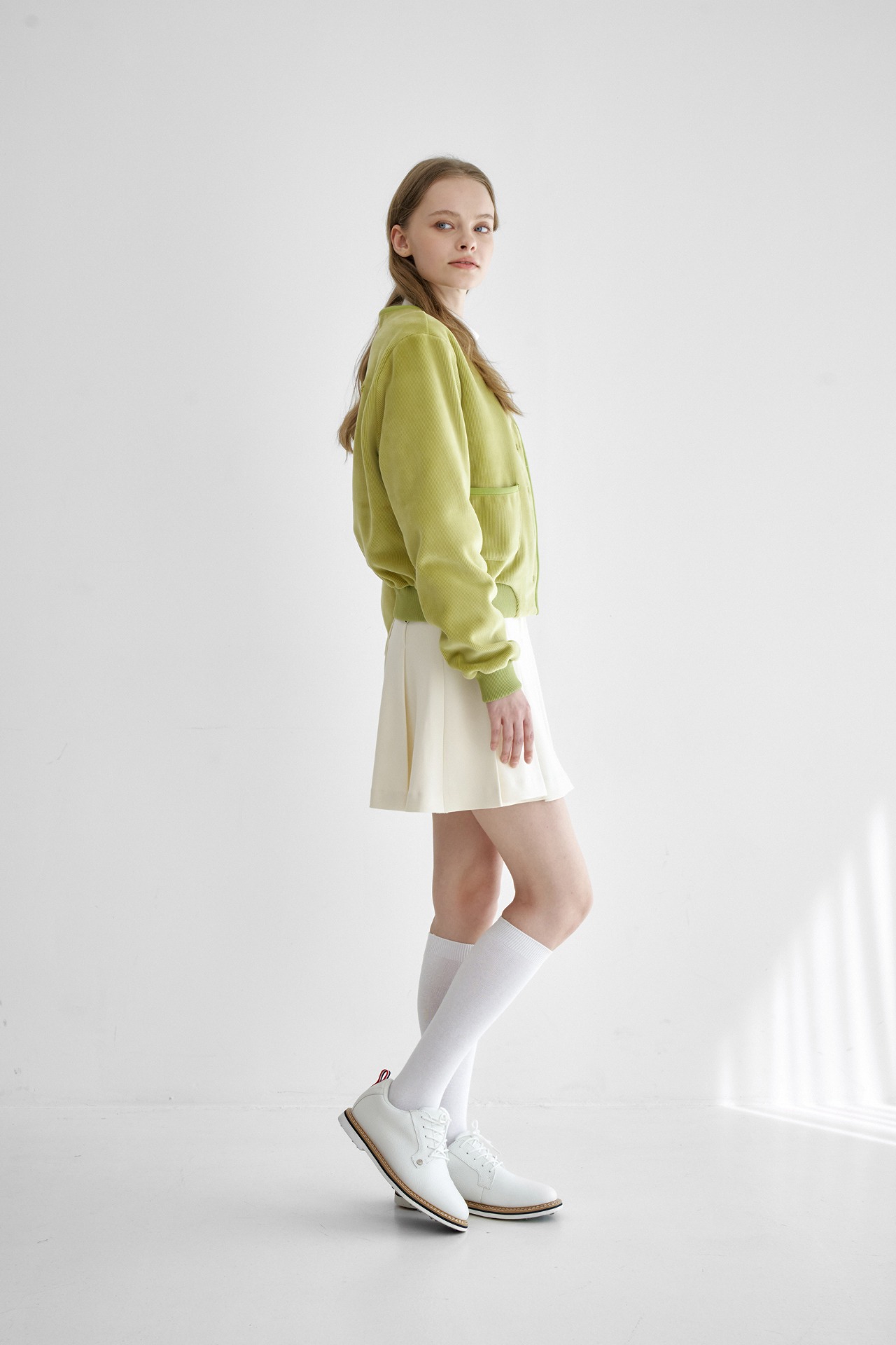 GOXO ゴーエックスオー ギブミーバディフリースポケットカーディガン オリーブ