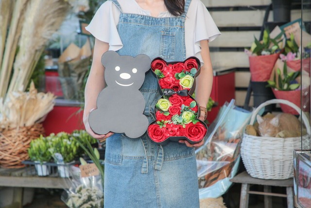 クマの箱ソープフラワー