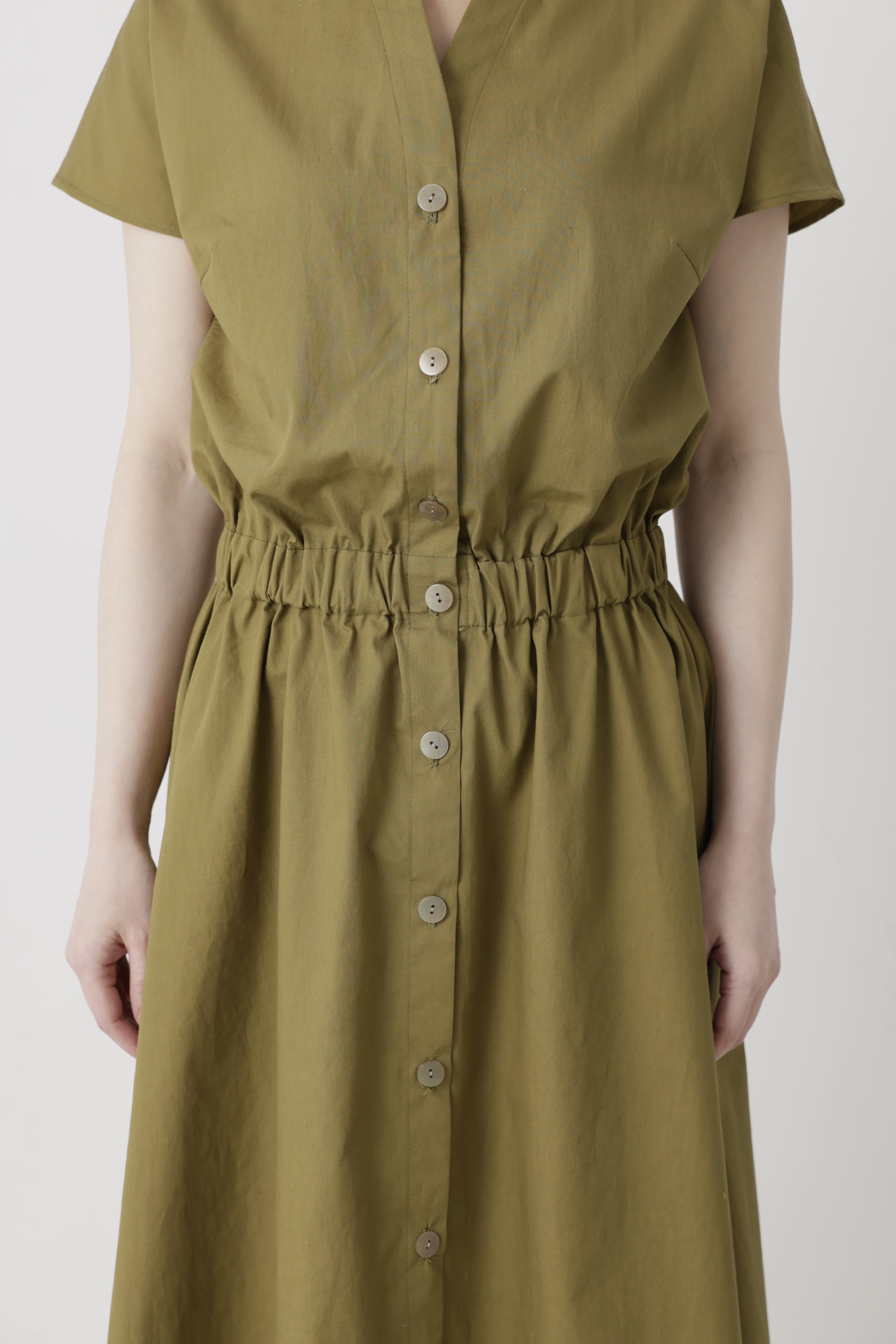 マキマロ　スモッグシャツワンピース セール】 【日本製】スキッパーシャツワンピース （ロング