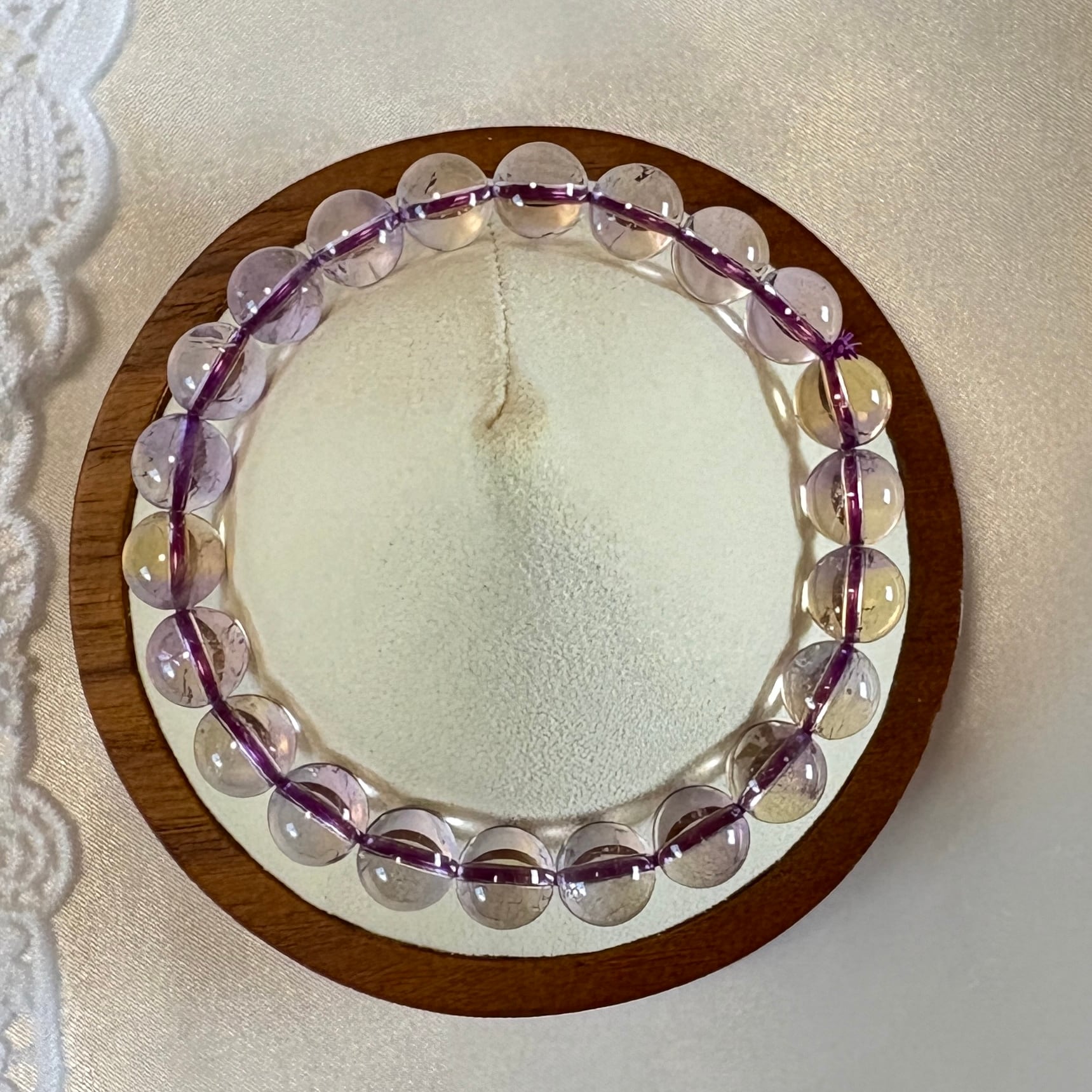 ✨ボリビア産アメトリン 8㎜ブレスレット 調和と繁栄をもたらす天然石/一点もの(内周15㎝)