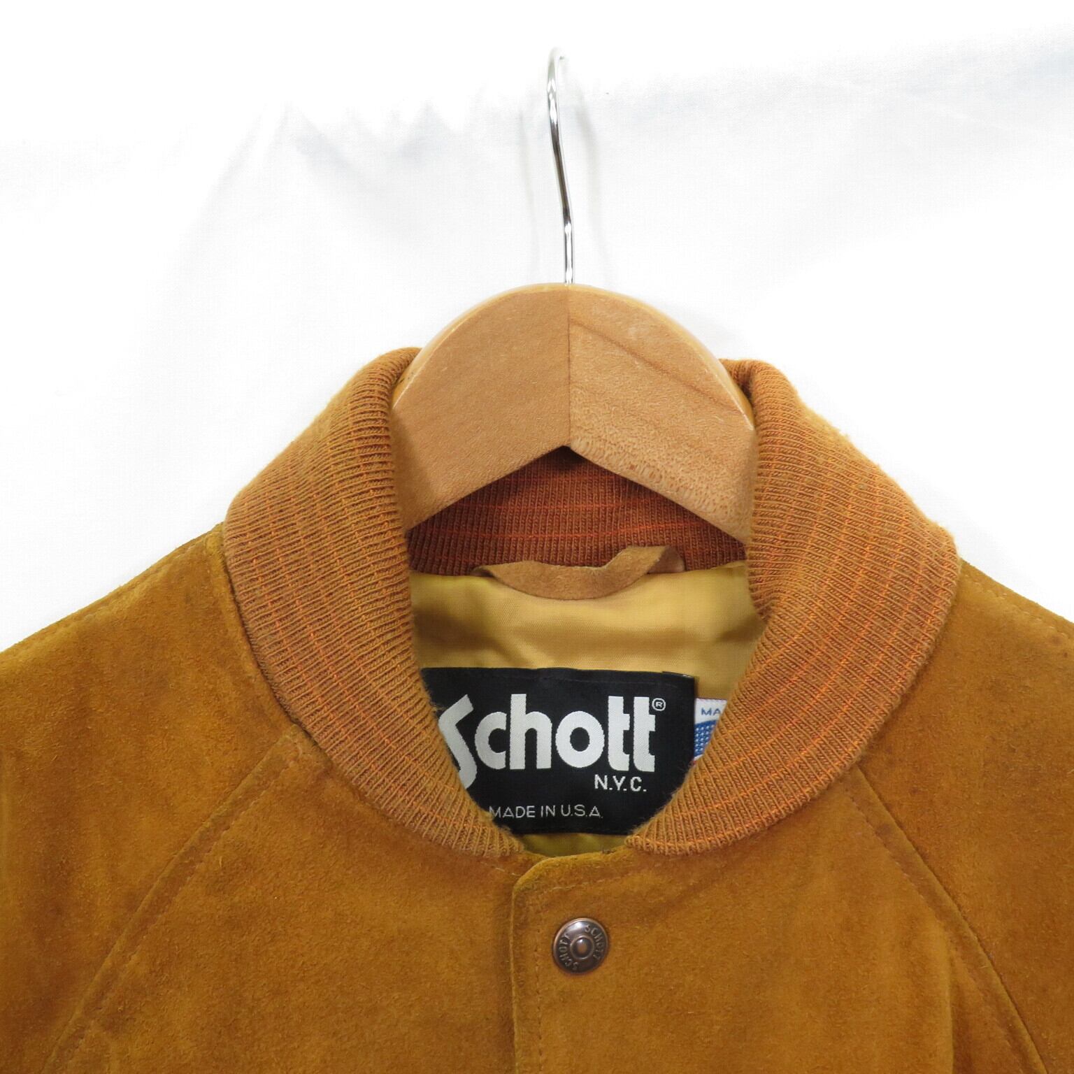 schott USA製 スウェードレザー ファラオコート size40/ショット 0203