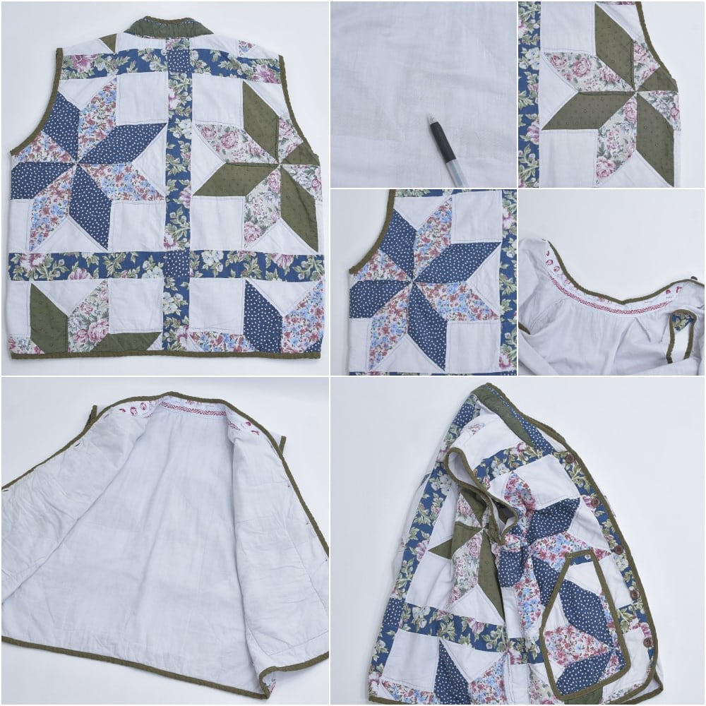 Remake ハンドメイド デザイン リメイク パッチワーク キルト ベスト