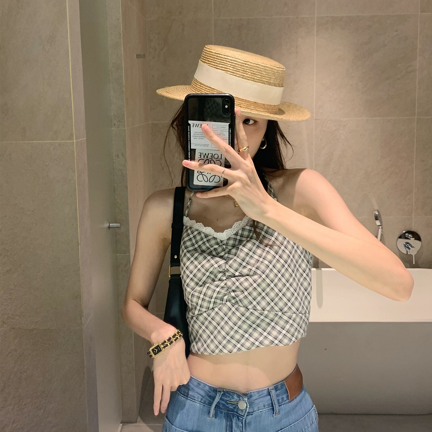 ショート格子柄 HUCHUJING56021912138