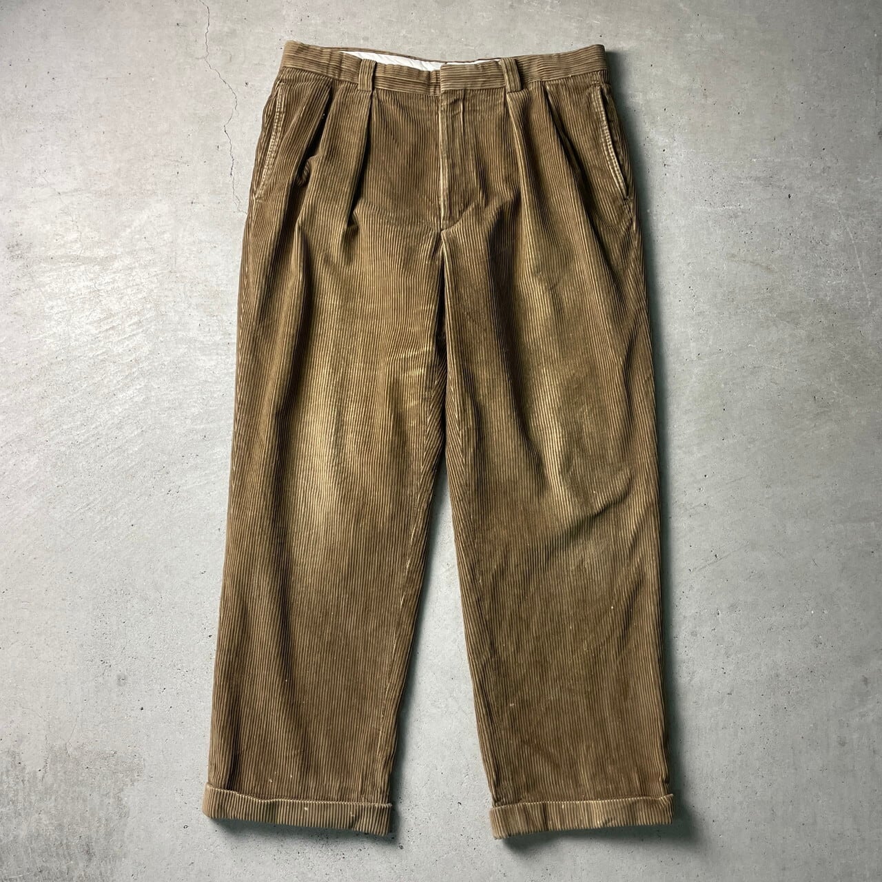 L.L.Bean エルエルビーン コーデュロイパンツ 2タック ワイド 太畝 メンズW35 古着 アウトドア ライトブラウン  茶色【コーデュロイパンツ】/ブラウン | cave 古着屋【公式】古着通販サイト