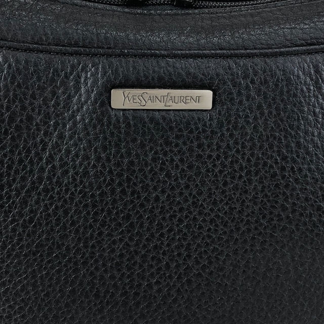 Yves Saint Laurent イヴ・サンローラン ショルダーバッグ ブラック ロゴ レザー セミショルダーバッグ vintage ヴィンテージ オールド 2mp2vx