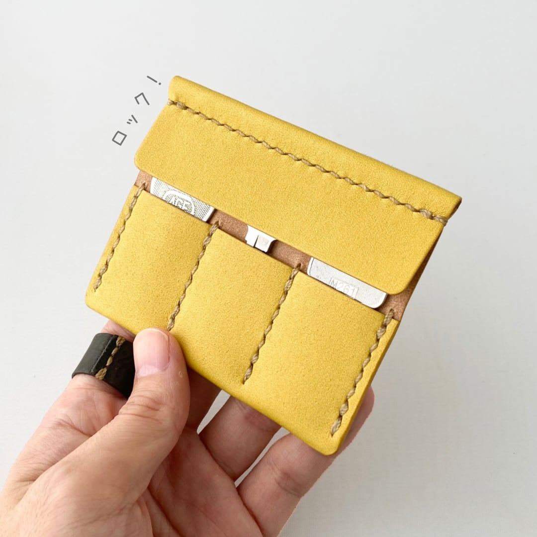 草木染め革丨鍵3本丨薄型キーケース【zlat3/ずらっと3】きはだ染め