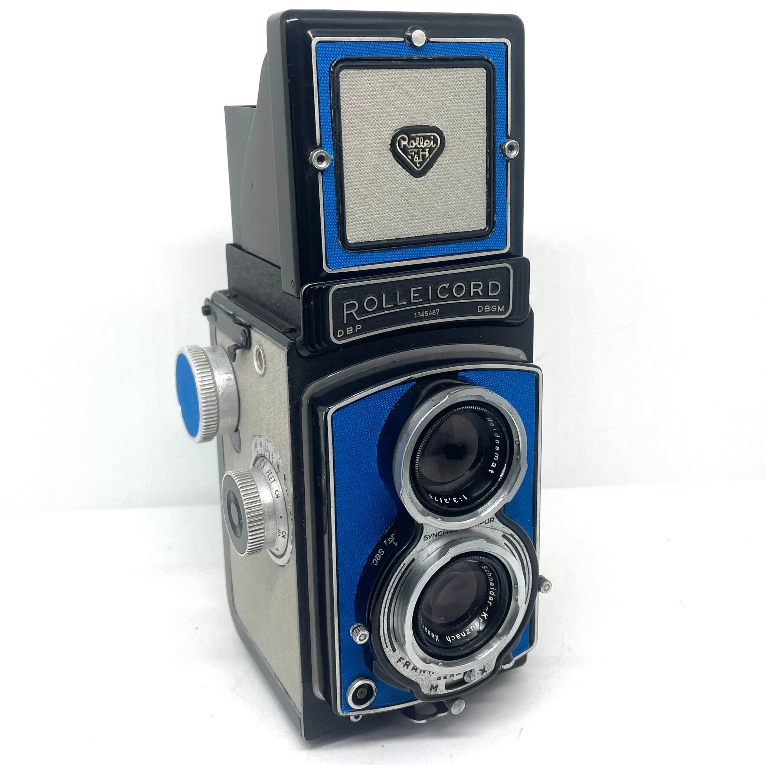 23-090　リメイクカメラ　ROLLEICORD IV　ドイツ製（ブルー•グレー）フィルムカメラ