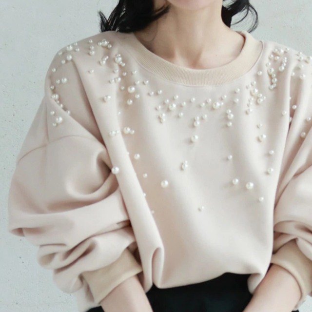 パール デザイン ルーズ プルオーバー