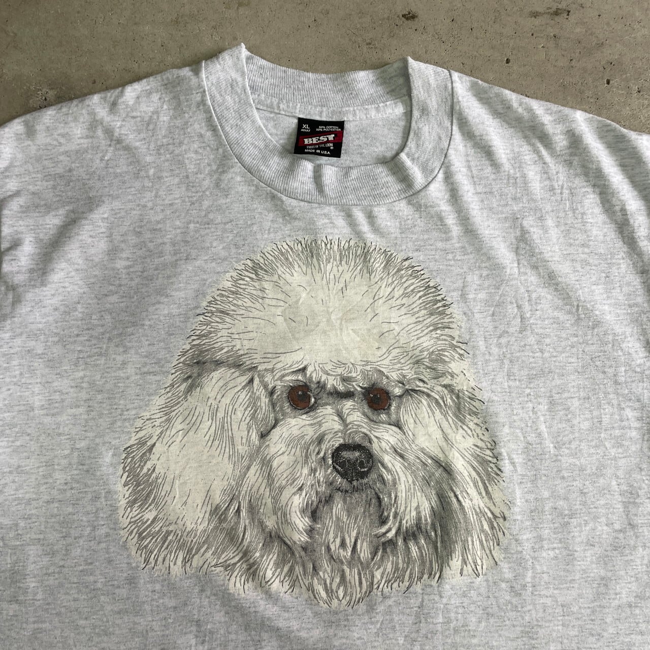 90年代 USA製 ビションフリーゼ アニマル アート プリントTシャツ 