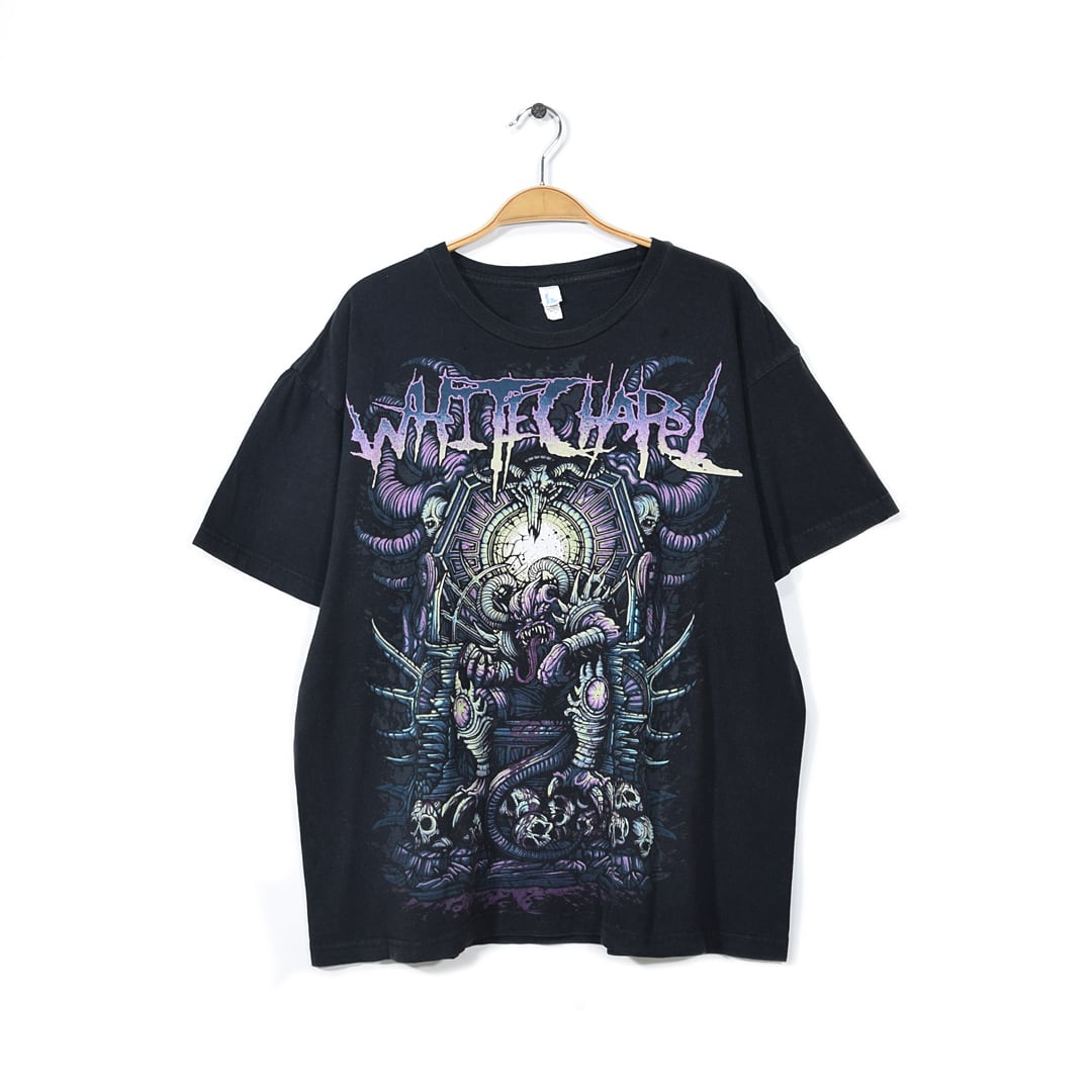 ホワイトチャペル デスコア デスメタル Tシャツ バンドTシャツ 黒 ブラック White Chapel メンズL 古着 @AB0003