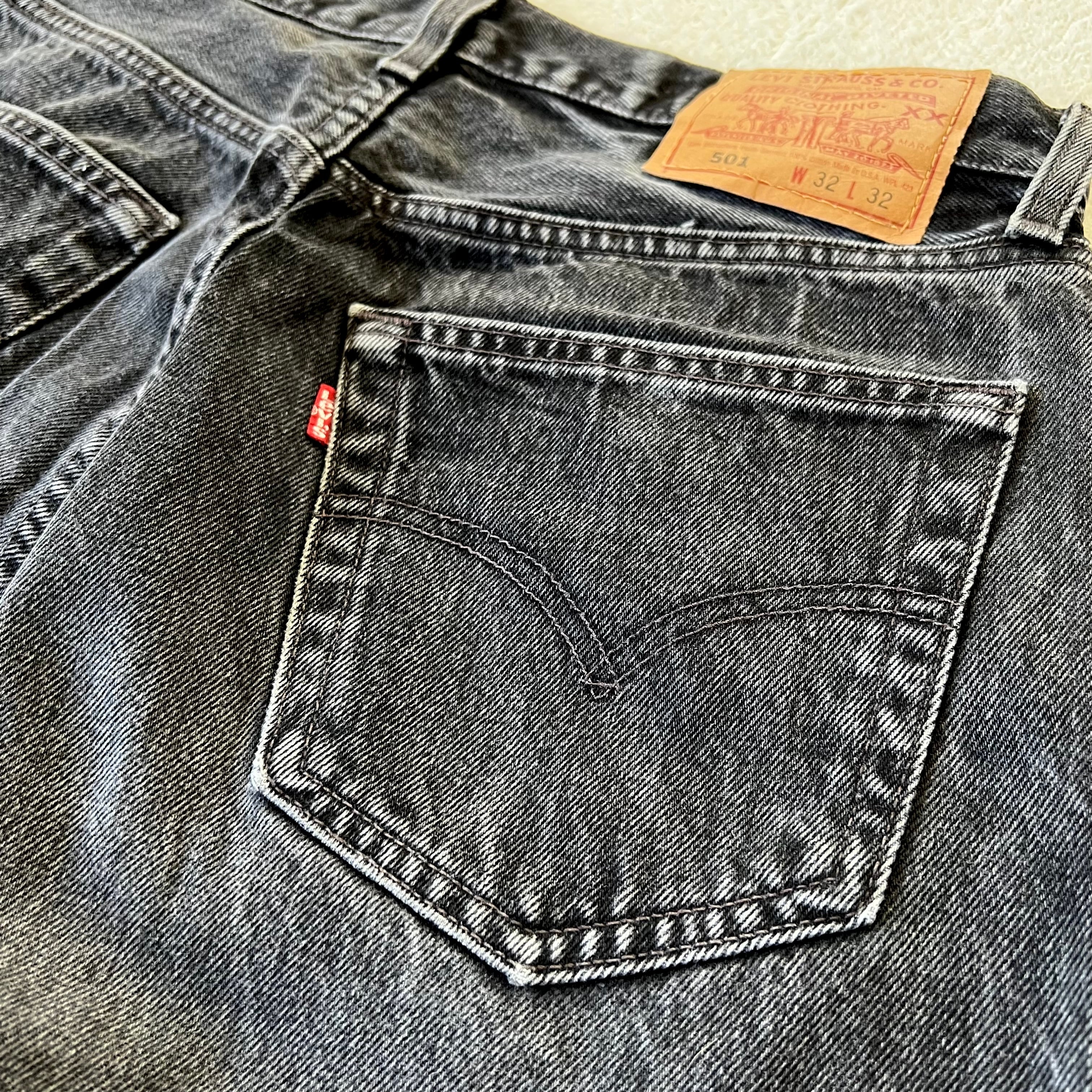 Levi's 501 USA製 W32×L32 リーバイス ブラック デニム ダメージ