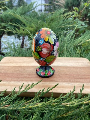 プィサンカ・スタンド付き（イースター・エッグ）13cm（ホメンコ作）