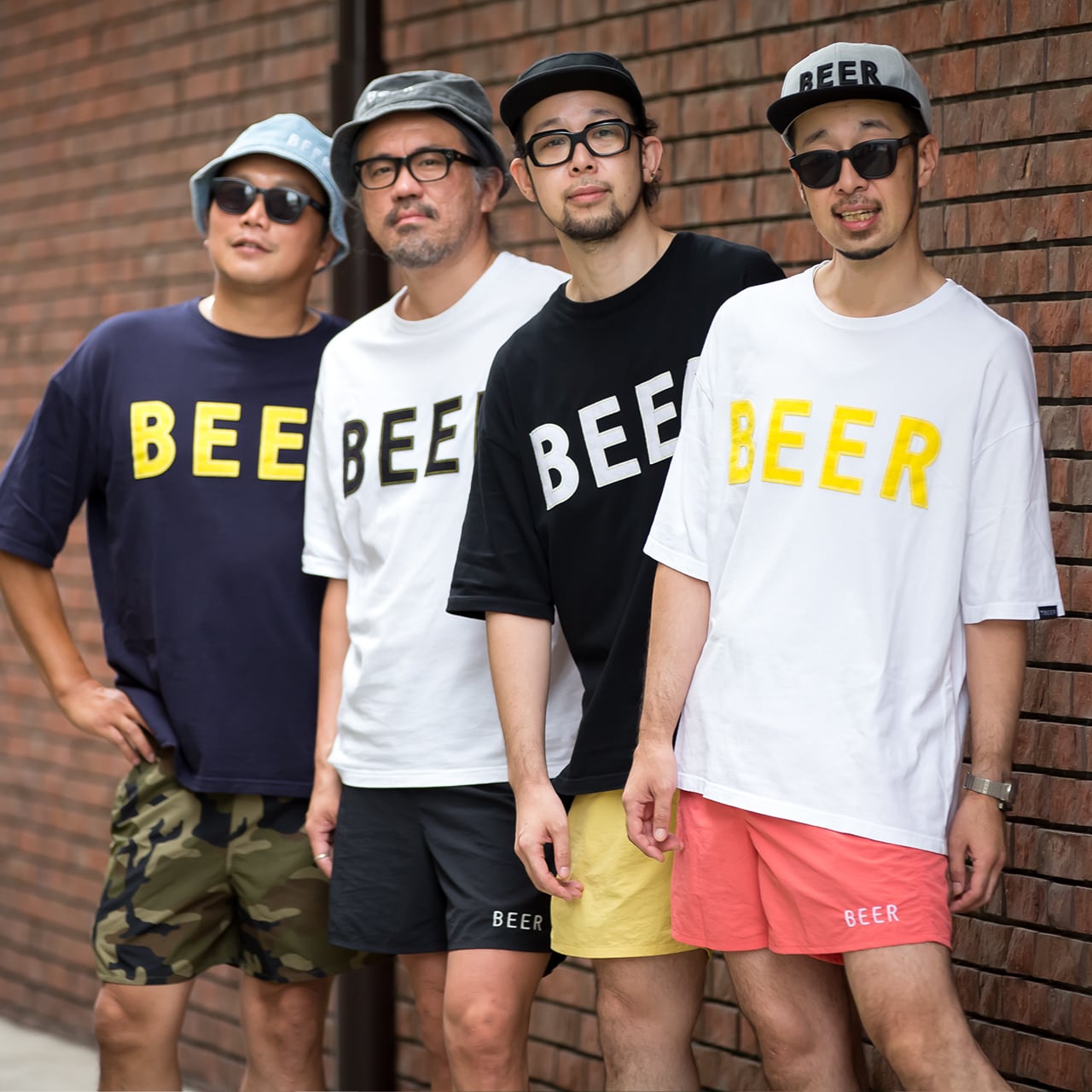 BEER アップリケロゴT イエロー | BEER