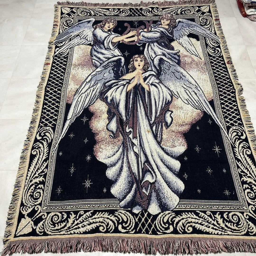 2枚天使マルチカバーソファーカバーヴィンテージラグ177x121