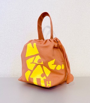 yellow on orange ミニ巾着Bag