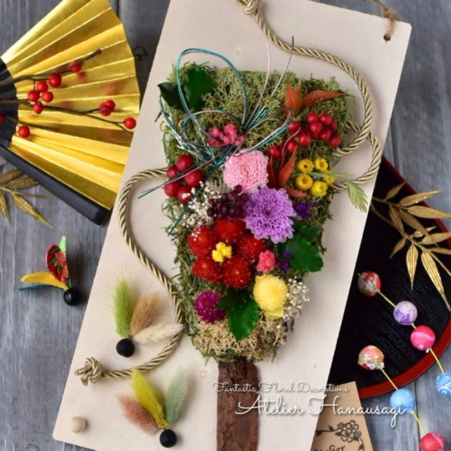 壁に掛けれるお花の羽子板 桃の節句 ひな祭り 初節句 羽子板 壁掛け プリザーブドフラワーギフト ハイセンス おしゃれ 優しい花 かわいい花 花壁掛け アトリエ花うさぎ