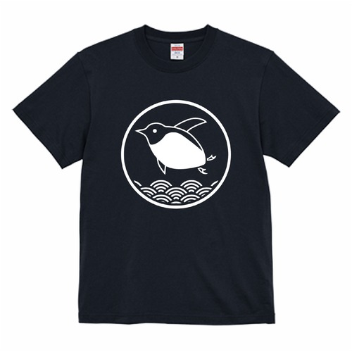 ペンギン家紋　Tシャツ(ネイビー)