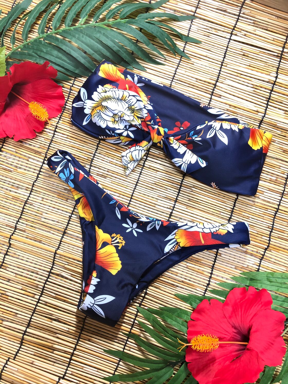 インポート ビキニ ブラジリアン バンドゥー 水着 ボタニカル 花柄 